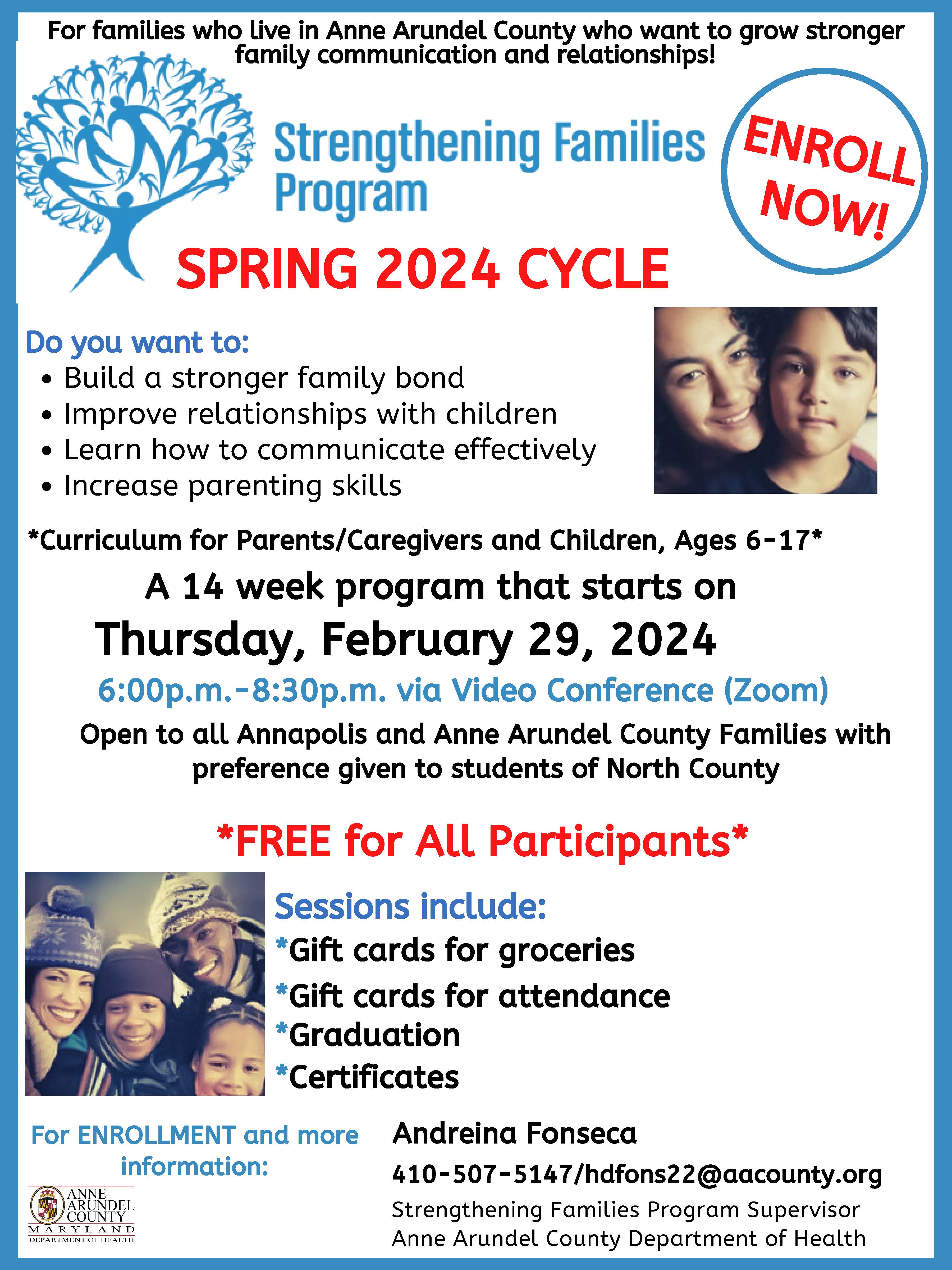 Strengthening Families Program Spring 2024 Cycle English