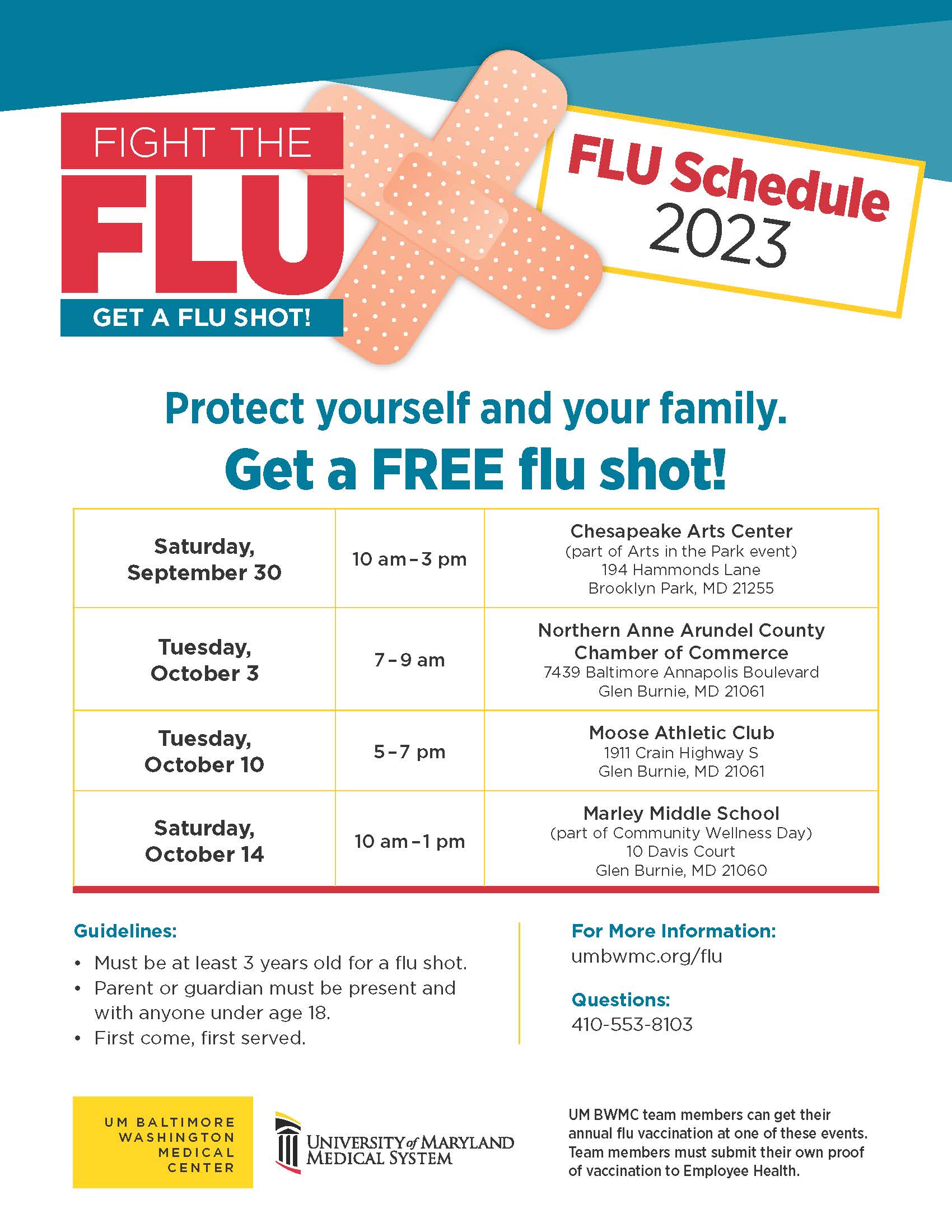 Fight the Flu. Flu Schedule 2023