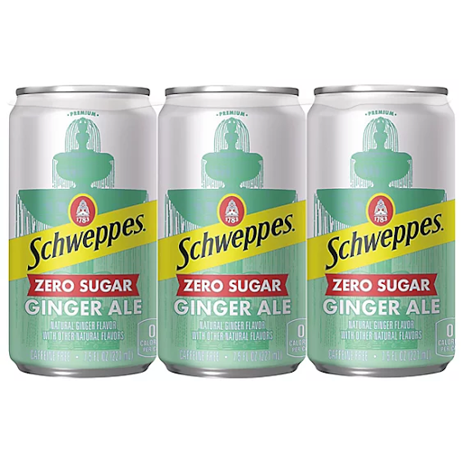 Schweppes Zero Sugar Ginger Ale Cans