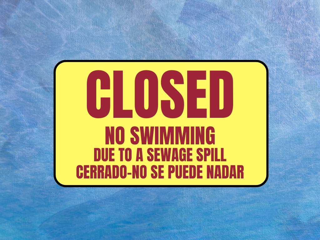 Closed No Swimming sign