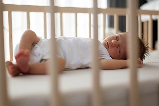 sleeping baby in crib