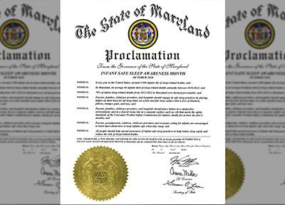 A copy of Maryland Governor Moore's proclamation 